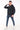 Kapüşonlu Şardonlu 3 İplik Erkek Sweatshirt - Lacivert Sarı