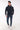 Kapüşonlu Şardonlu 3 İplik Erkek Sweatshirt - Lacivert Kırmızı