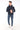 Kapüşonlu Şardonlu 3 İplik Erkek Sweatshirt - Açık Lacivert Kırmızı